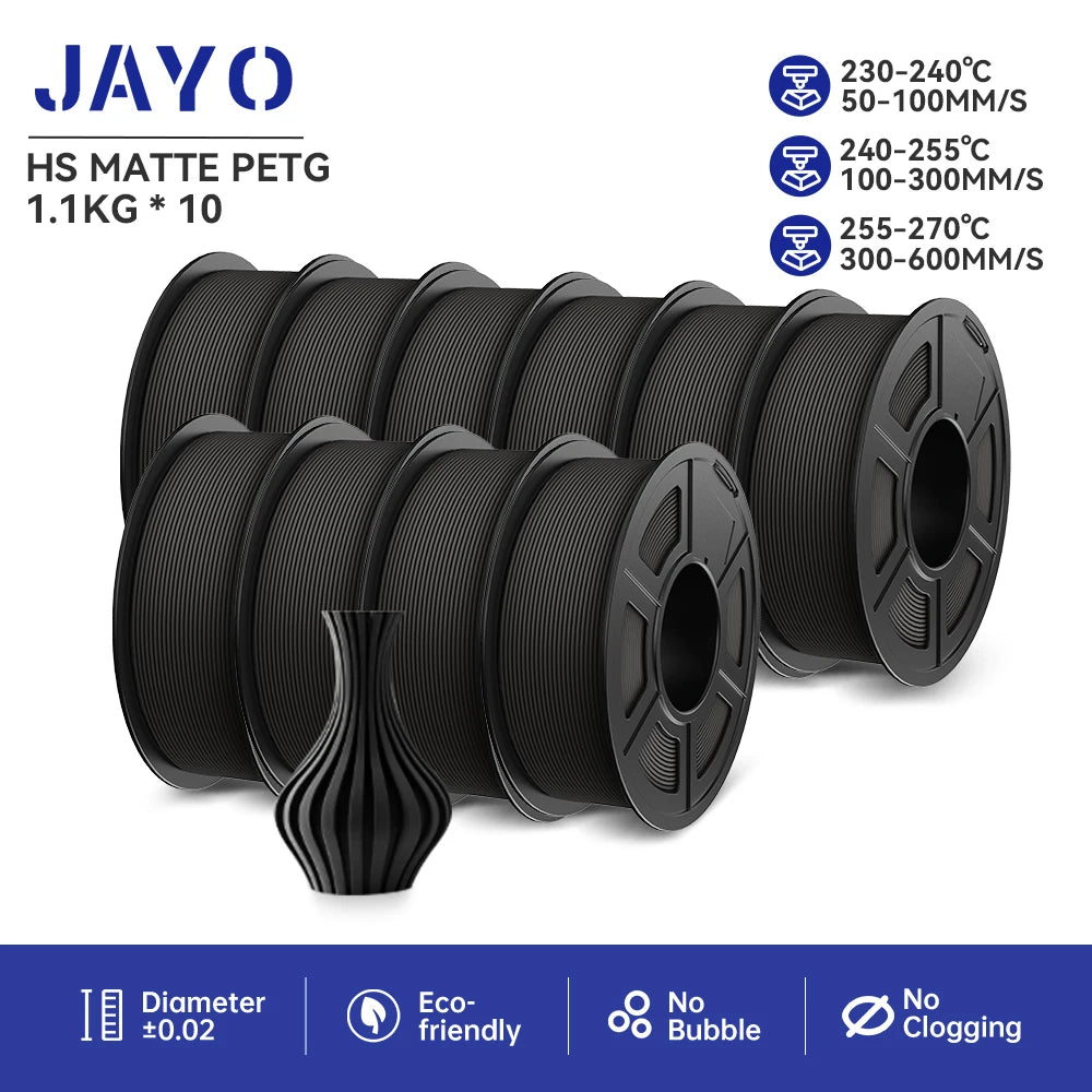 JAYO PETG/PLA PLUS/High Speed Matte PETG/PLA Filament 175mm 10 Rolls