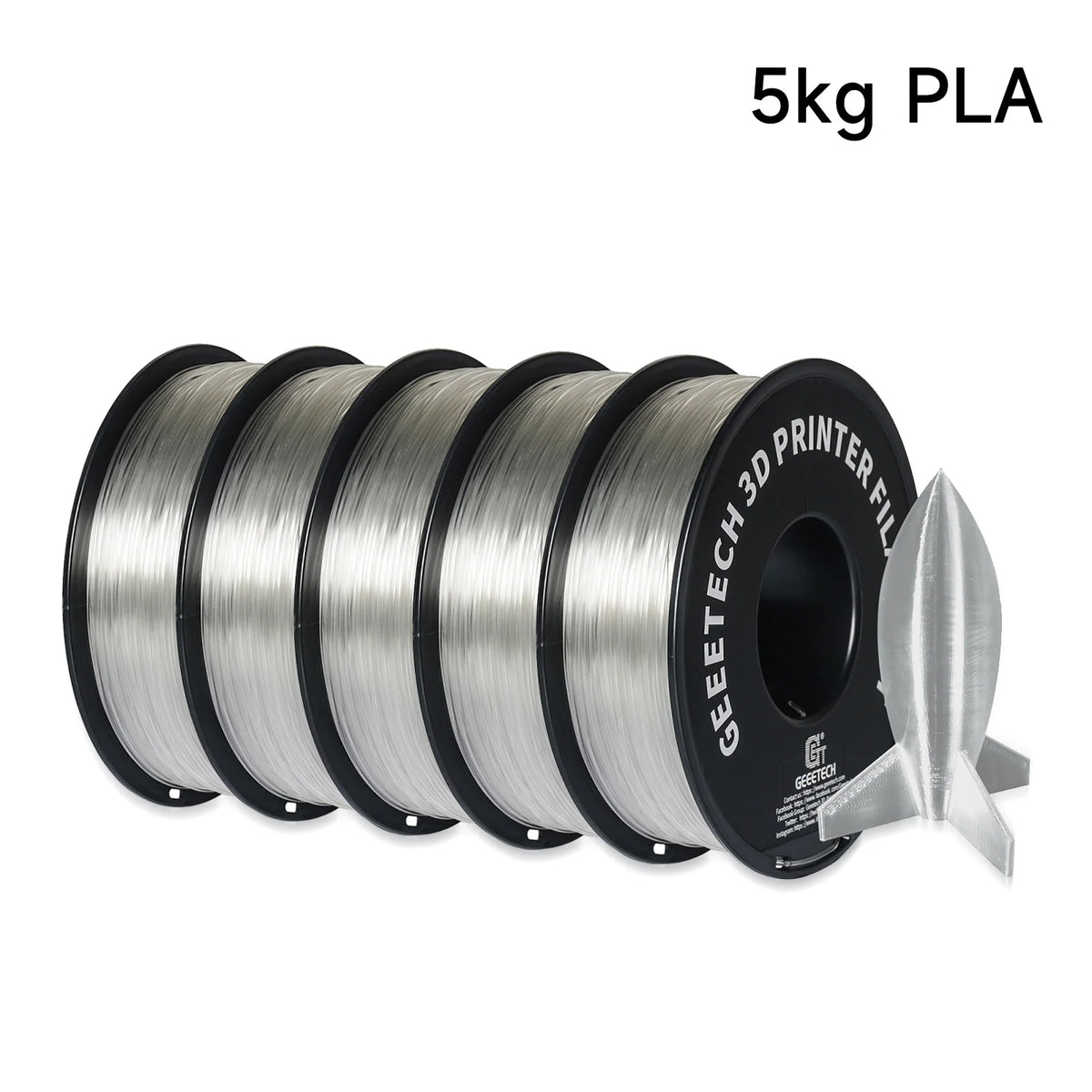 Geeetech 5Kg Standard PLA Filament 1.75mm, Multiple Colour