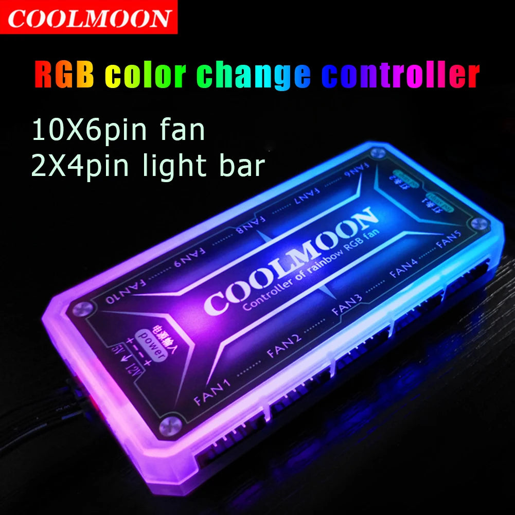 COOLMOON RGB DC12V 5A LED Color Intelligent Fan Remote Controller