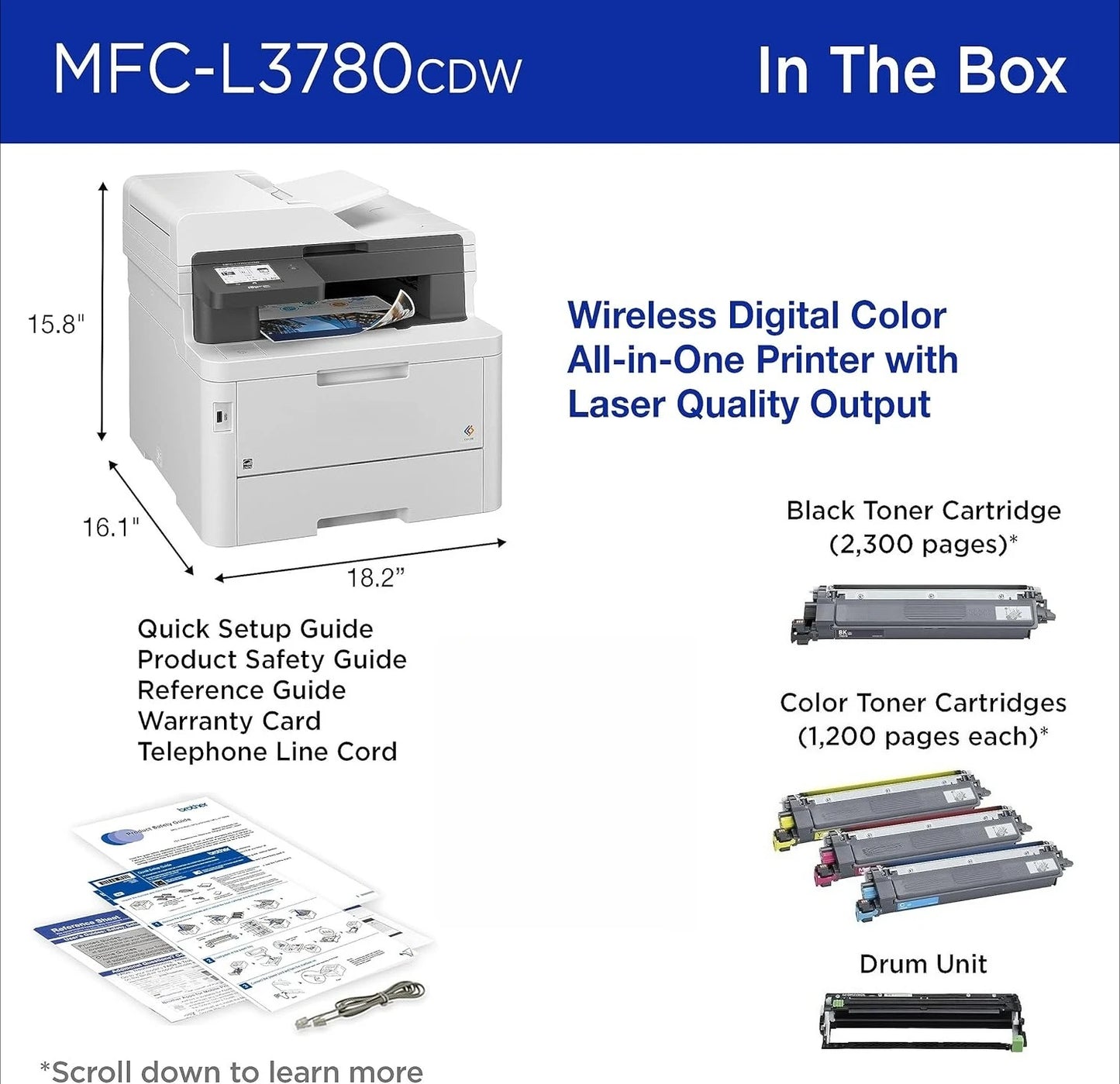 MFC-L3780CDW Wireless Digital Color All-in-One Printer