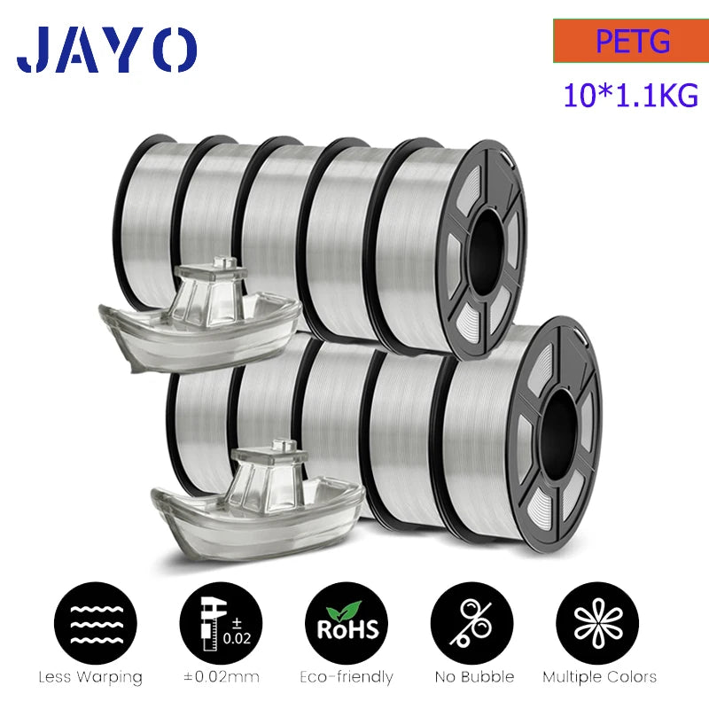 JAYO PETG/PLA PLUS/High Speed Matte PETG/PLA Filament 175mm 10 Rolls
