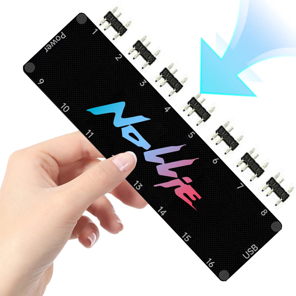 5V 3PIN ARGB Fan HUB Controller Support SATA Power 8/16 Way
