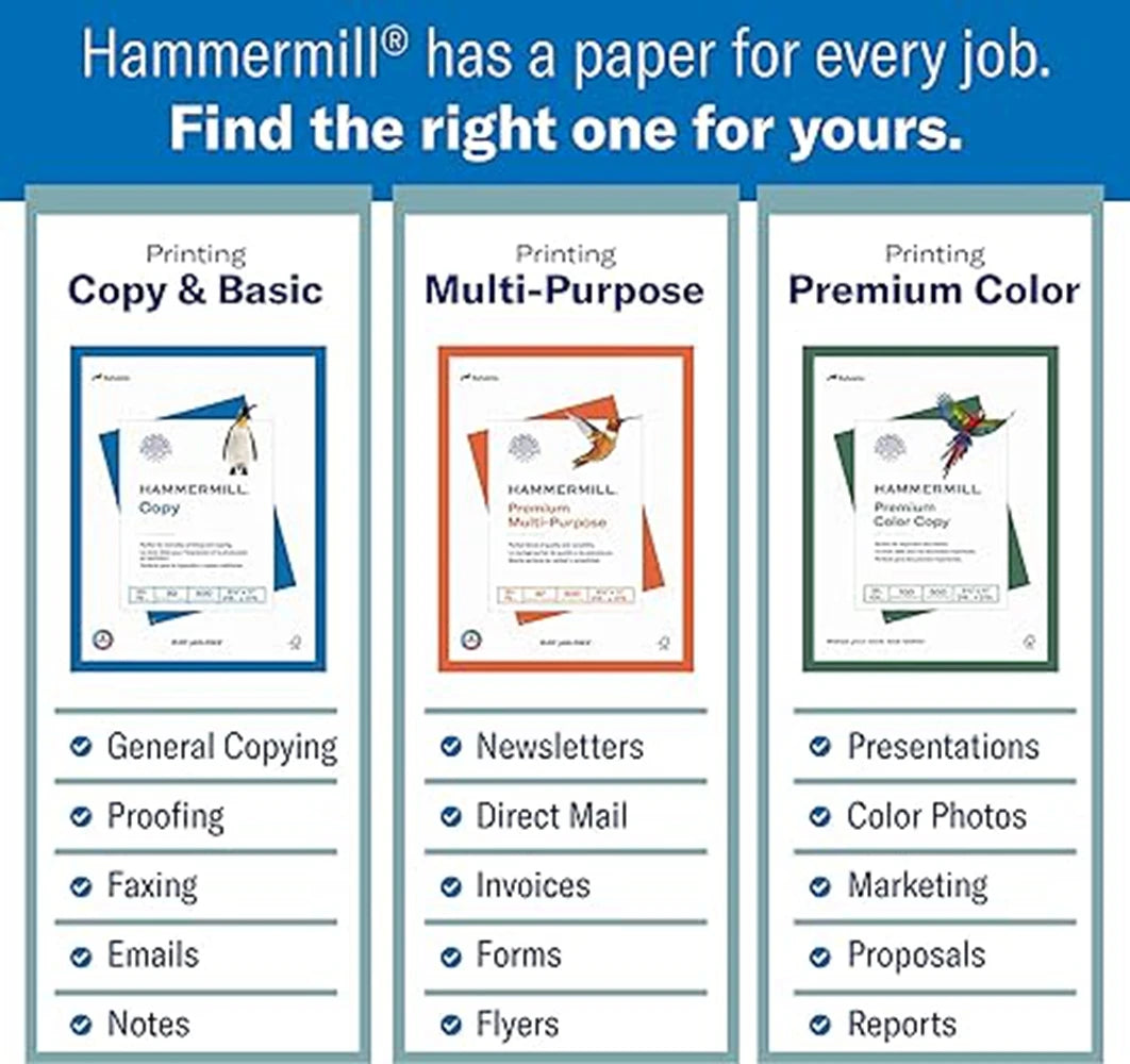 Hammermill Printer Paper, Premium Color 28 lb Copy Paper, 8.5 x 11 - 6 Pack