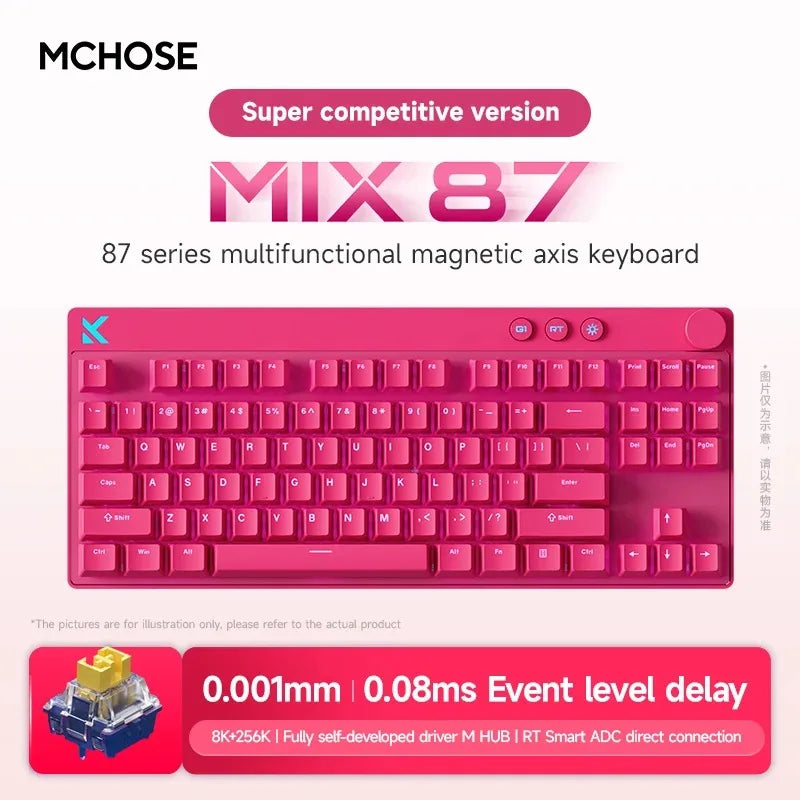 Mchose Mix87 Magnetic Swtich Wired Gaming Keyboard 0.08ms Low Latency