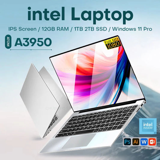 14.1inch Intel Atom A3950 Laptop Computer Windows 11 Pro 12GB RAM