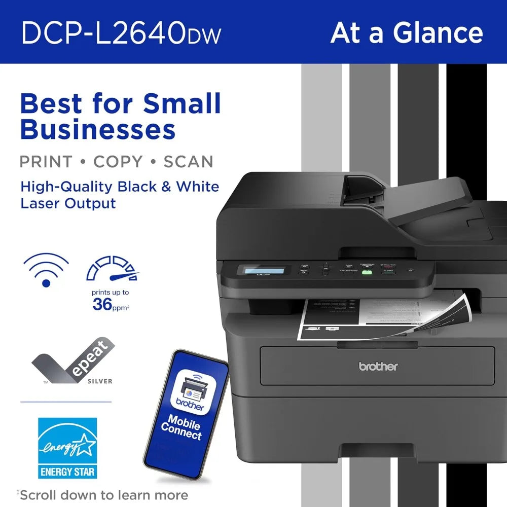 DCP-L2640DW Wireless Compact Monochrome Multi-Function Laser Printer