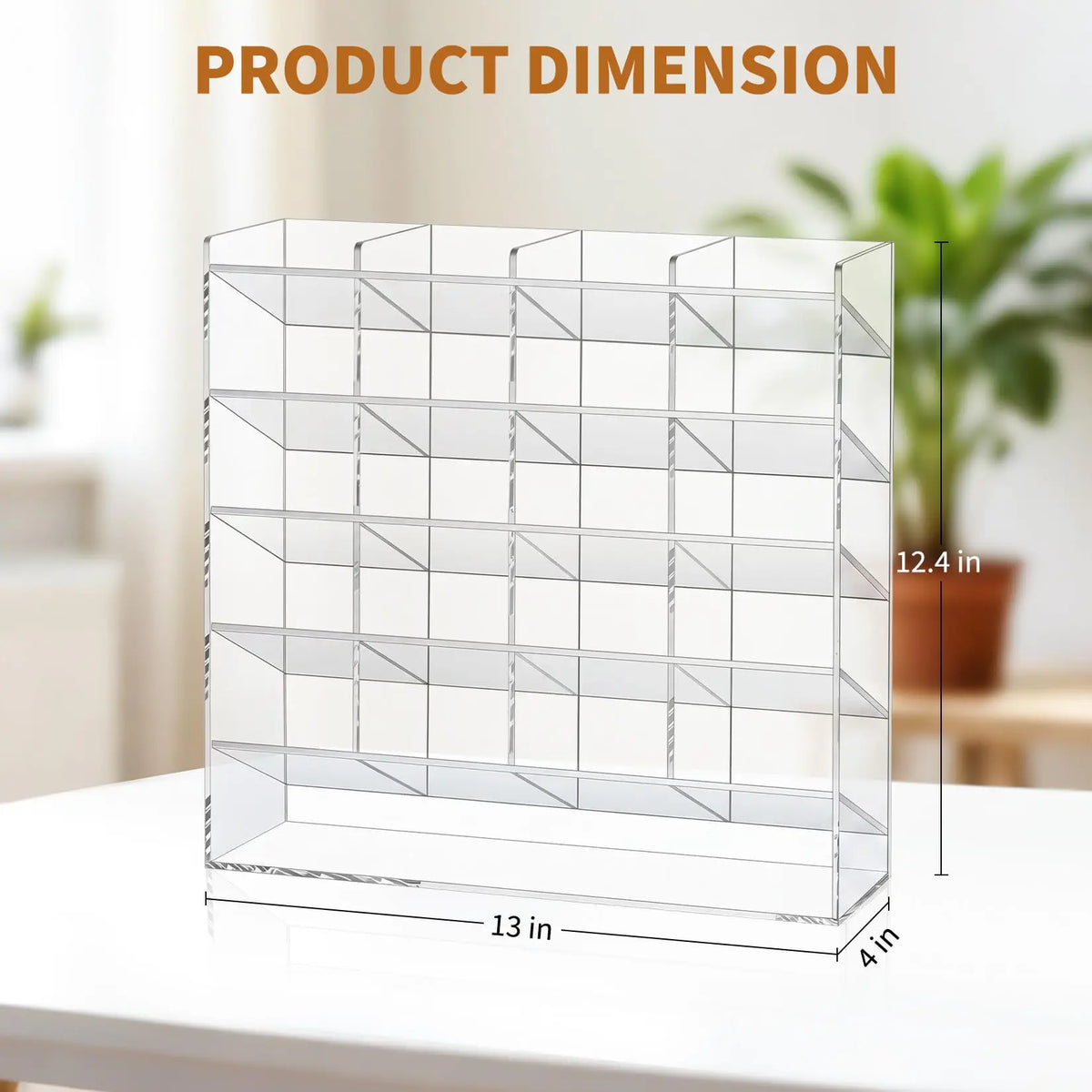 Acrylic Pen Holder Multi Compartment Marker Organizer 1Pc For Office