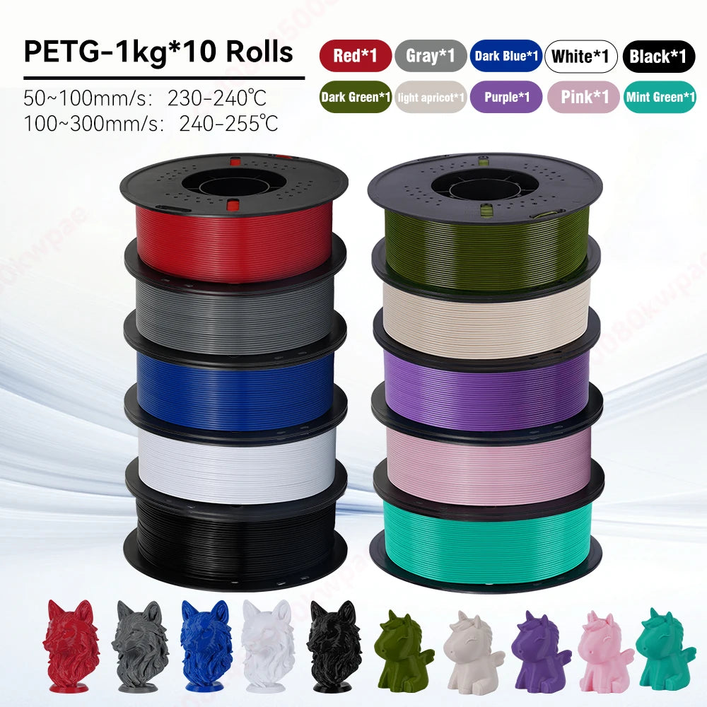 KINGROON 10KG 1.75mm PETG Filament High Quality 3D Printing