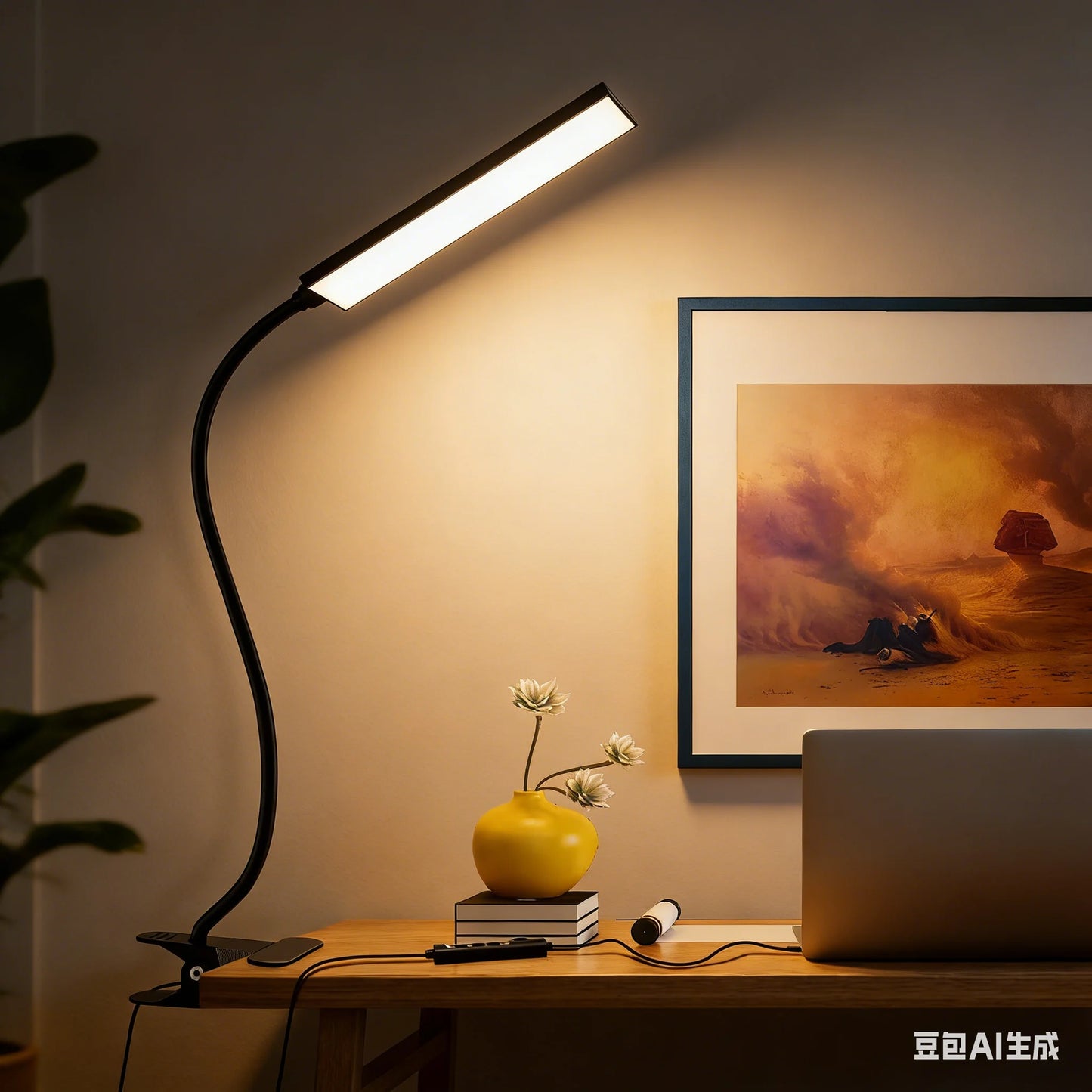 LED Desk Lamp Adjustable Neck Lamp with Clamp 5V