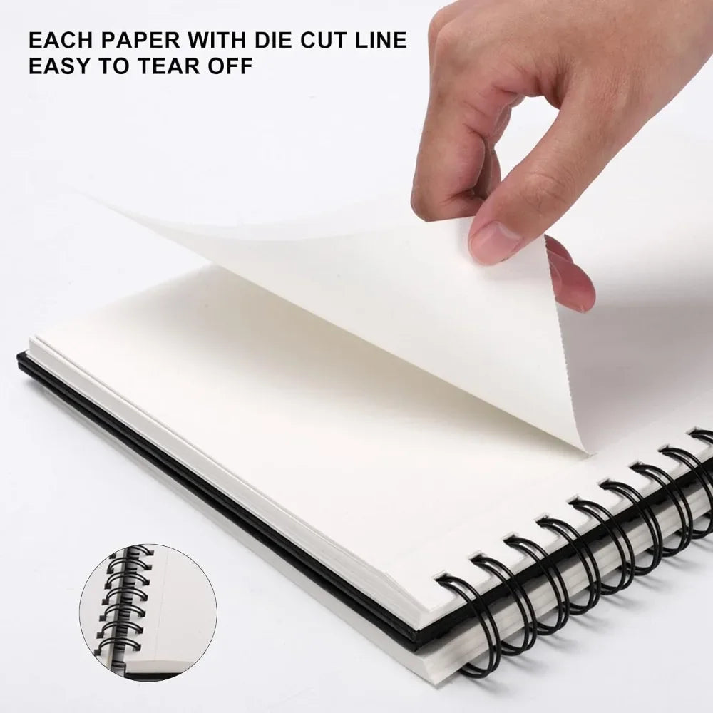 8.5x11 inch hardcover sketchbook, 80 sheets of 90gsm inner paper