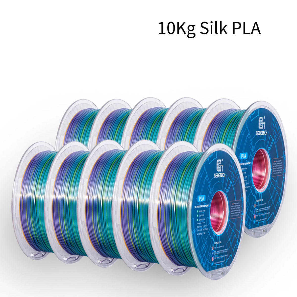 GEEETECH 10Kg In One Box Matte/PETG/Silk PLA/TPU/ABS 3D PLA Filament 1.75mm
