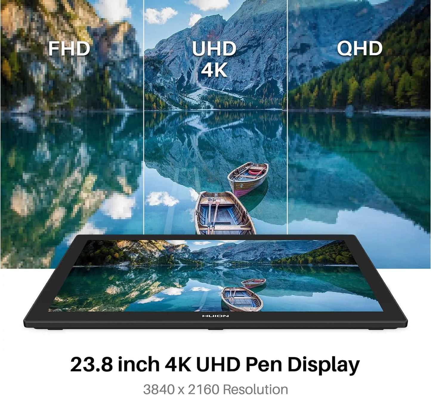 HUION Kamvas Pro 24 4K UHD Graphics Tablet Monitor 23.8 Inch 140% sRGB