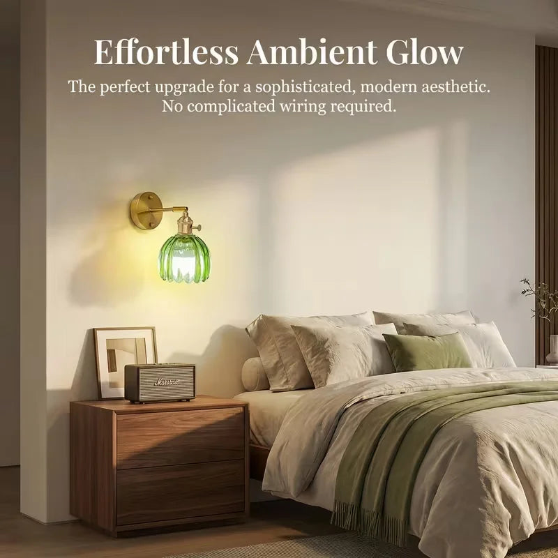 Vintage Wall Sconce 3W Power Aluminum Glass Wall Lamp For Bedroom