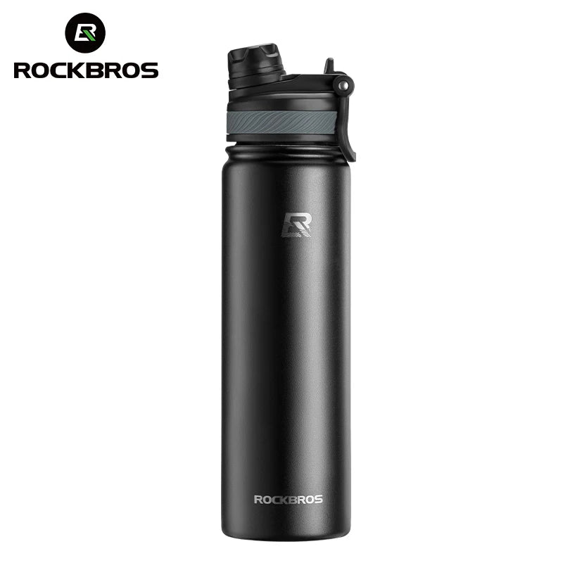 ROCKBROS Thermos Water Bottle 500ml 1000ml Non Slip Stainless Steel