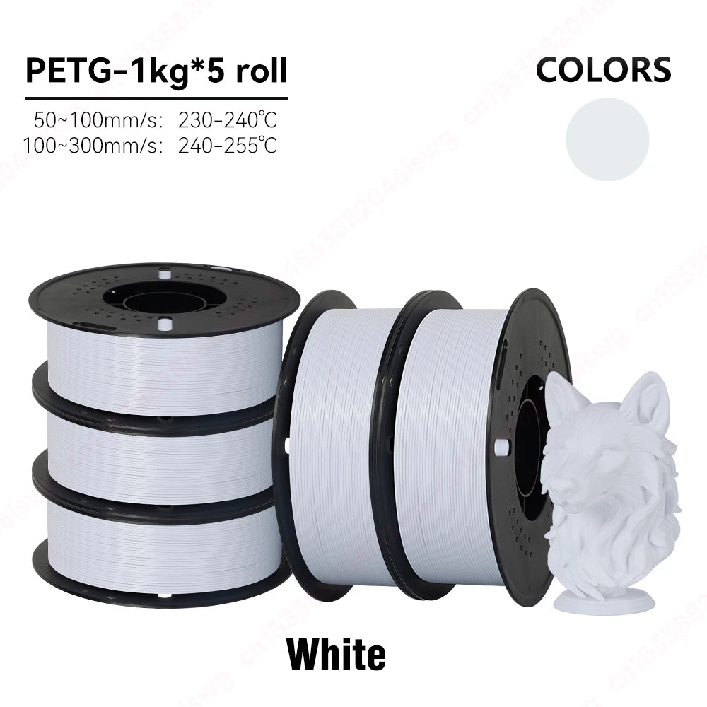 KINGROON 22LBS PETG filament 3D Printer Filament 5/10 Rolls 1KG