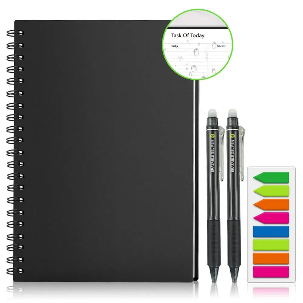 HOMESTEC A4 Reusable Erasable Notebook With Pen&Cloth Smart Notebook