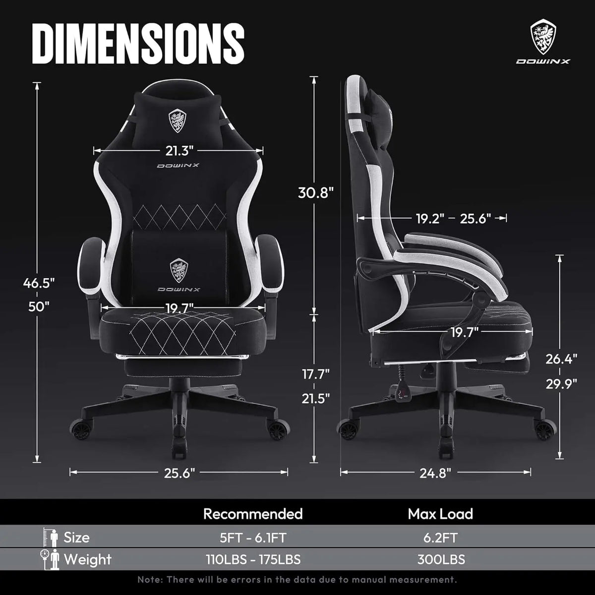 Dowinx Fabric Gaming Chair Ergonomic Computer Chair with Footrest