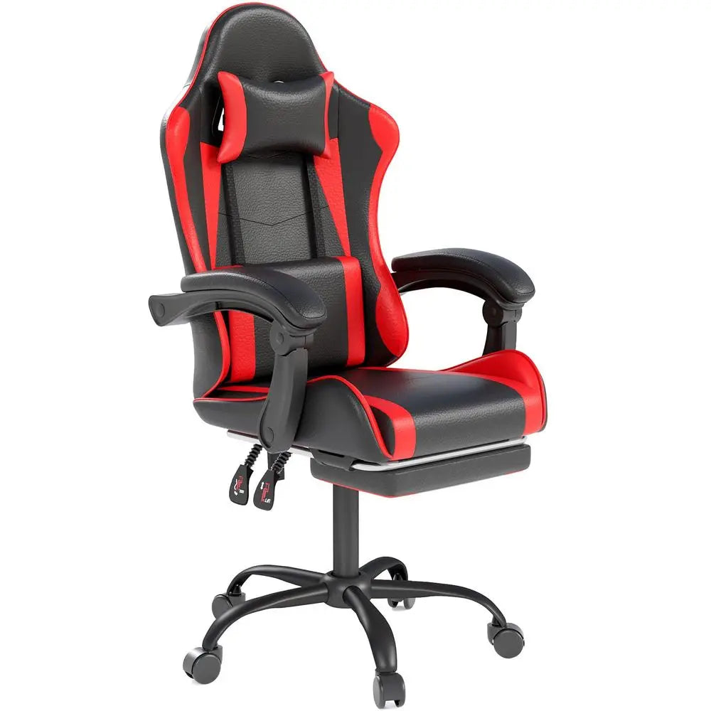 Gaming Chair with Headrest and Lumbar Support, Racing Style