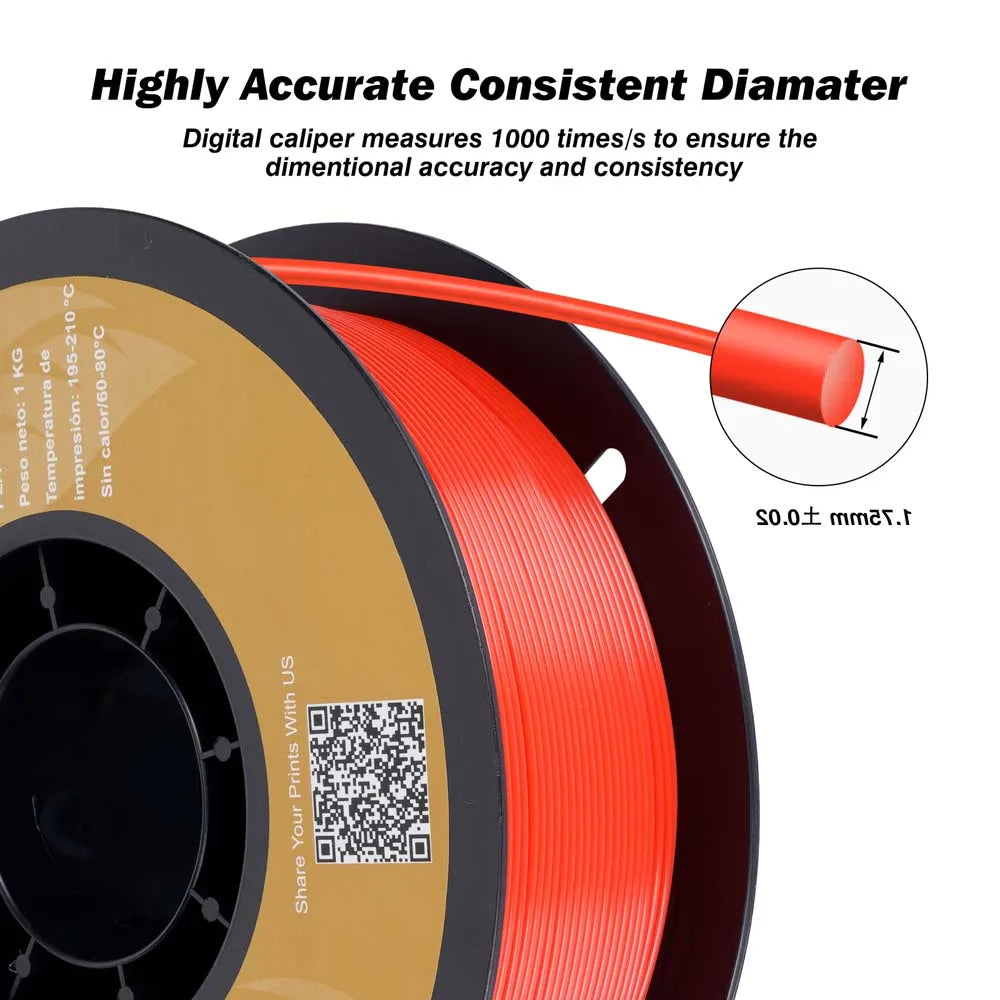 KingRoon 5KG 10KG PLA PETG Filament 1.75mm 3D Printer