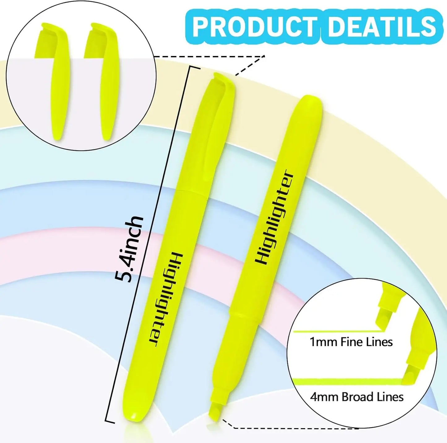 Quick-Dry No Bleed Highlighters Bulk - 30 Yellow Markers