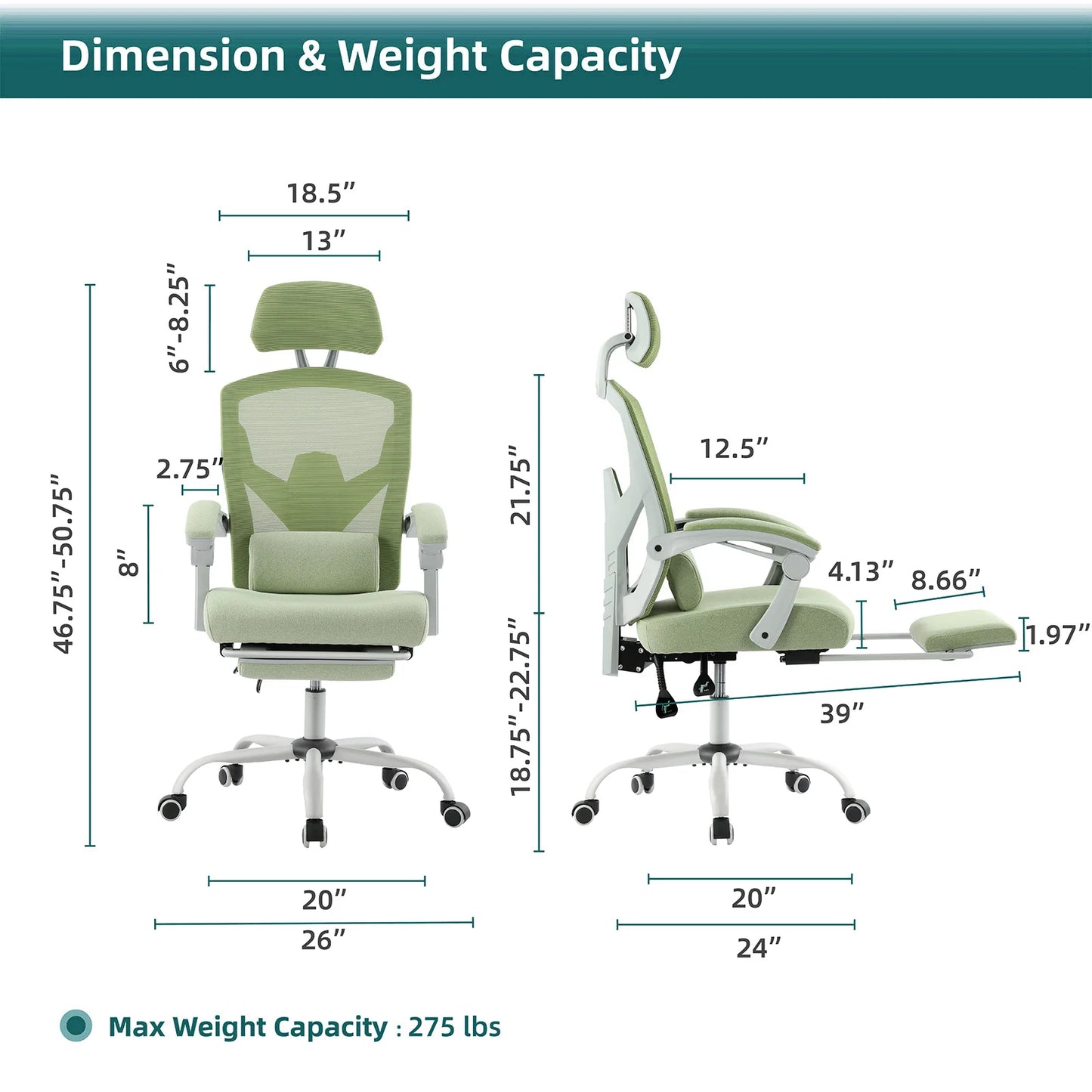 JHK Ergonomic Reclining High Back Mesh Living Room Rocking Gaming Chair