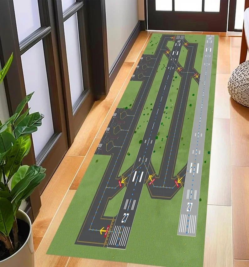 Airport Runway Pattern Rug, for Living Room Bedroom