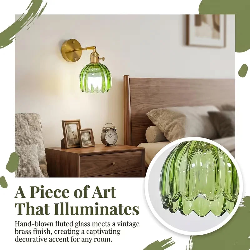 Vintage Wall Sconce 3W Power Aluminum Glass Wall Lamp For Bedroom