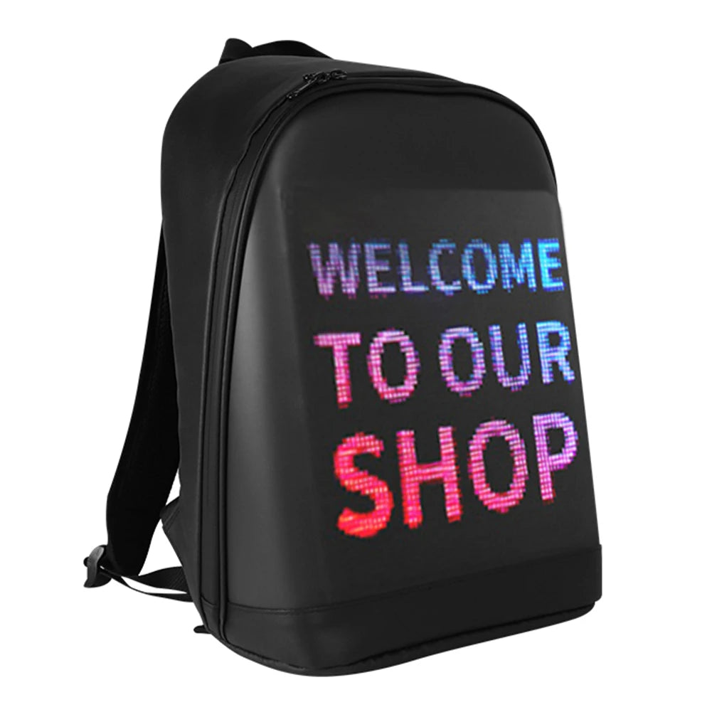 LED Screen Display Backpack Wireless Business Travel Laptop Bags