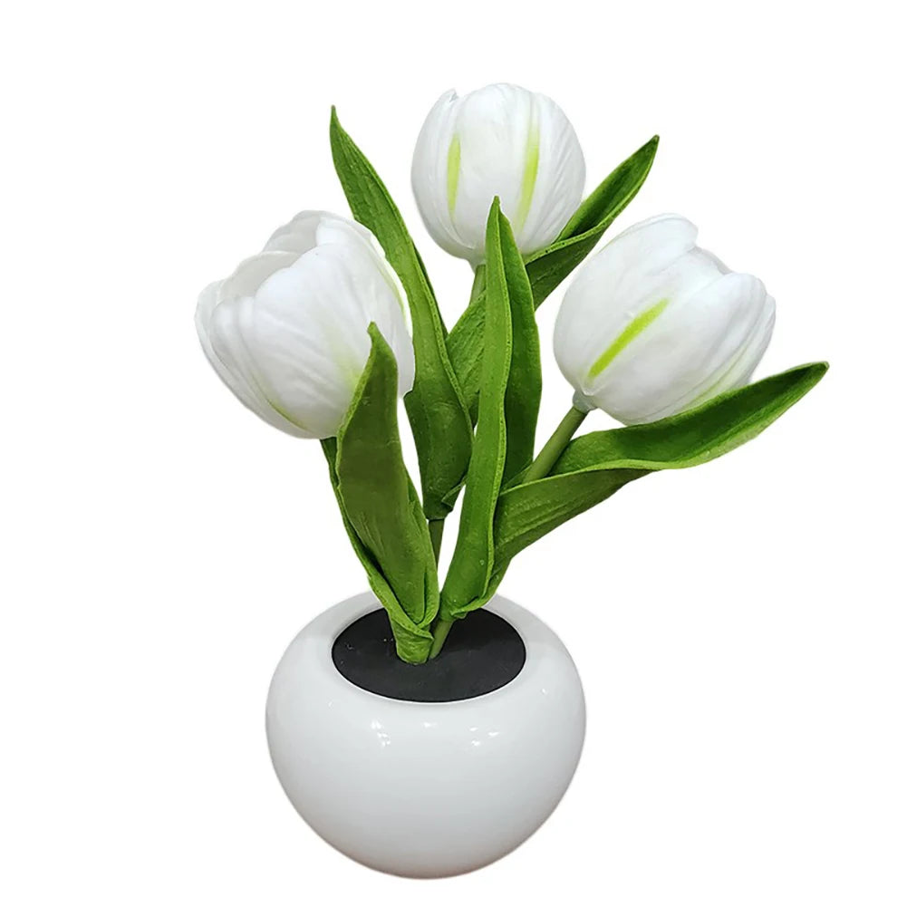 Led Simulation Tulip Night Light Fake Flower Table Lamp