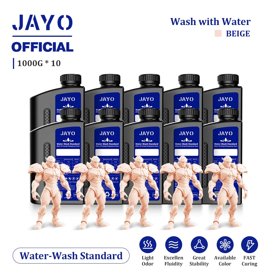 JAYO Water Wash  405nm UV Resin 10kg ABS Like 3D Printer Resin 405nm UV Standard Rapid Photopolymer Resin for LCD/DLP/SLA