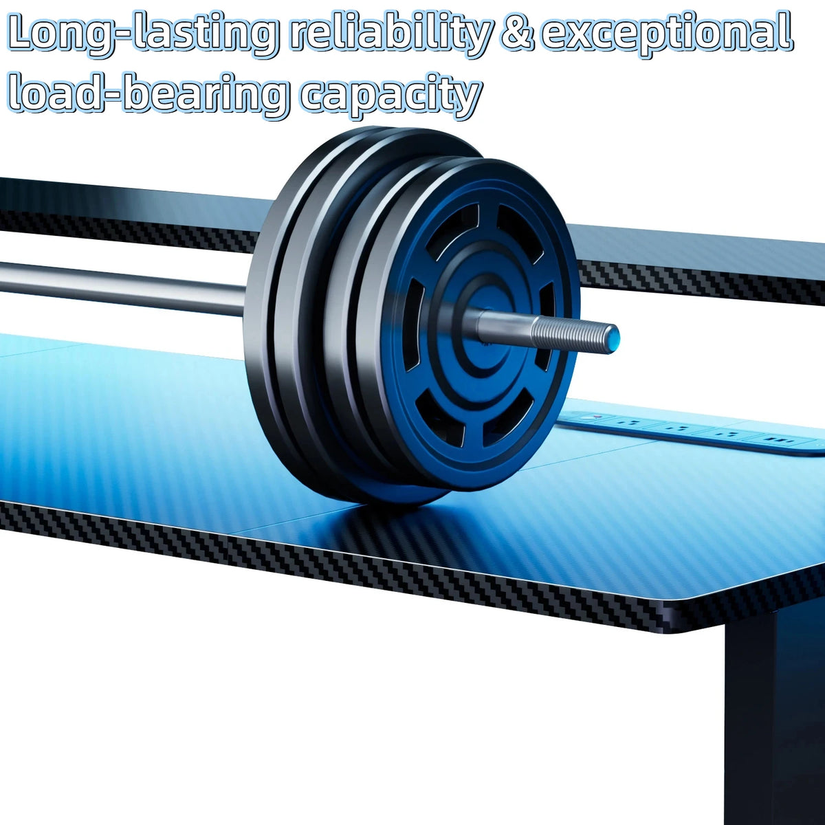 NEBMAAX Electric Height-Adjustable Gaming Desk with LED Lighting