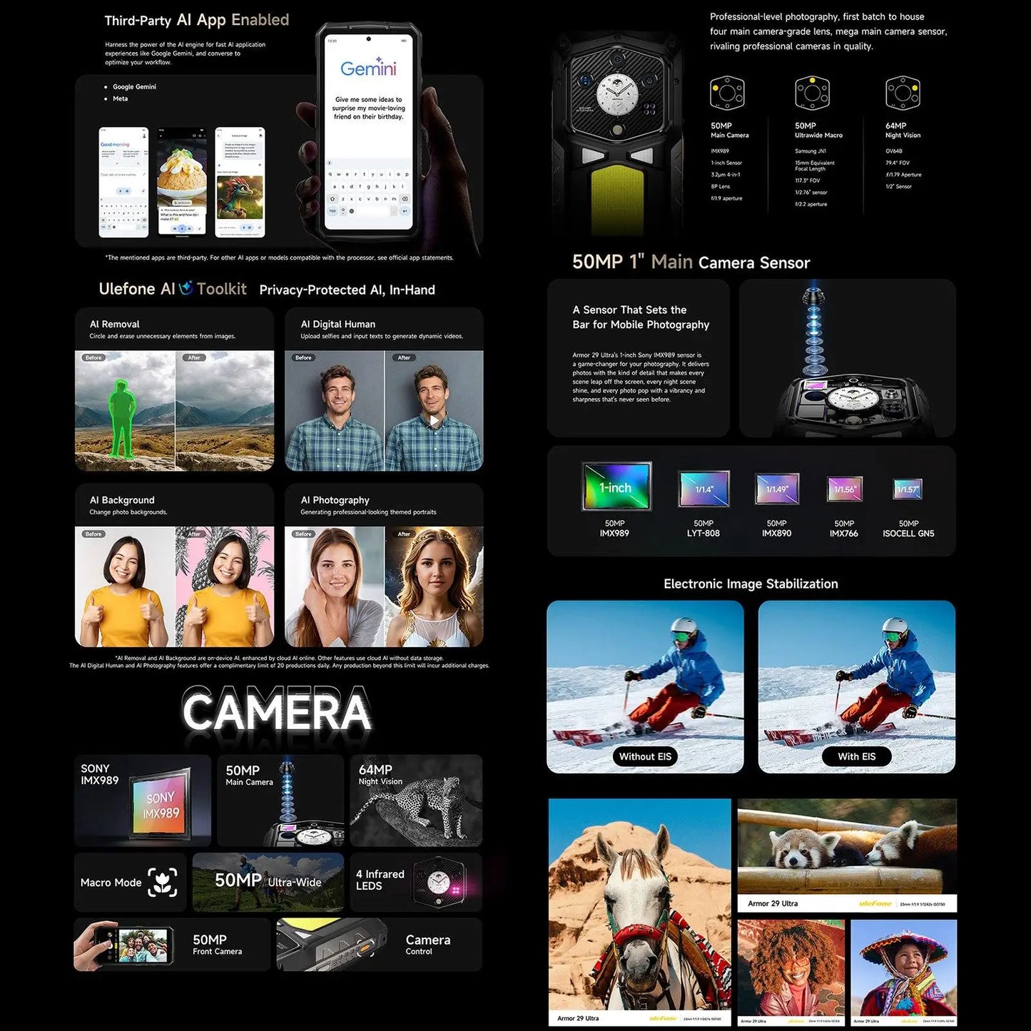 Ulefone Armor 29 Ultra 5G Rugged Smartphone 16GB+1TB MTK 9300+ 21200mAh