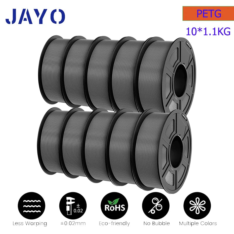 JAYO PETG/PLA PLUS/High Speed Matte PETG/PLA Filament 175mm 10 Rolls