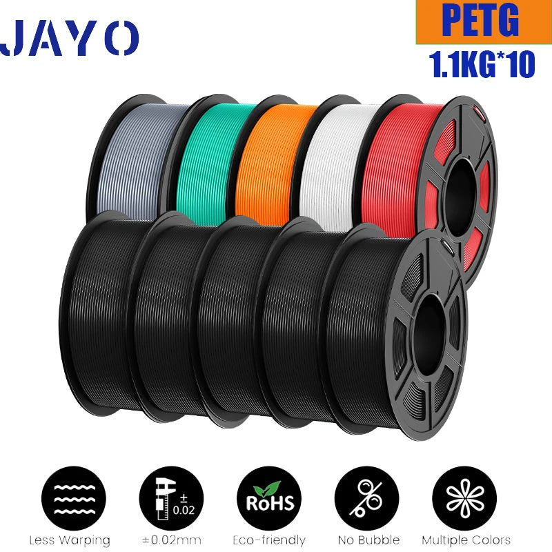 JAYO PETG/PLA PLUS/High Speed Matte PETG/PLA Filament 175mm 10 Rolls