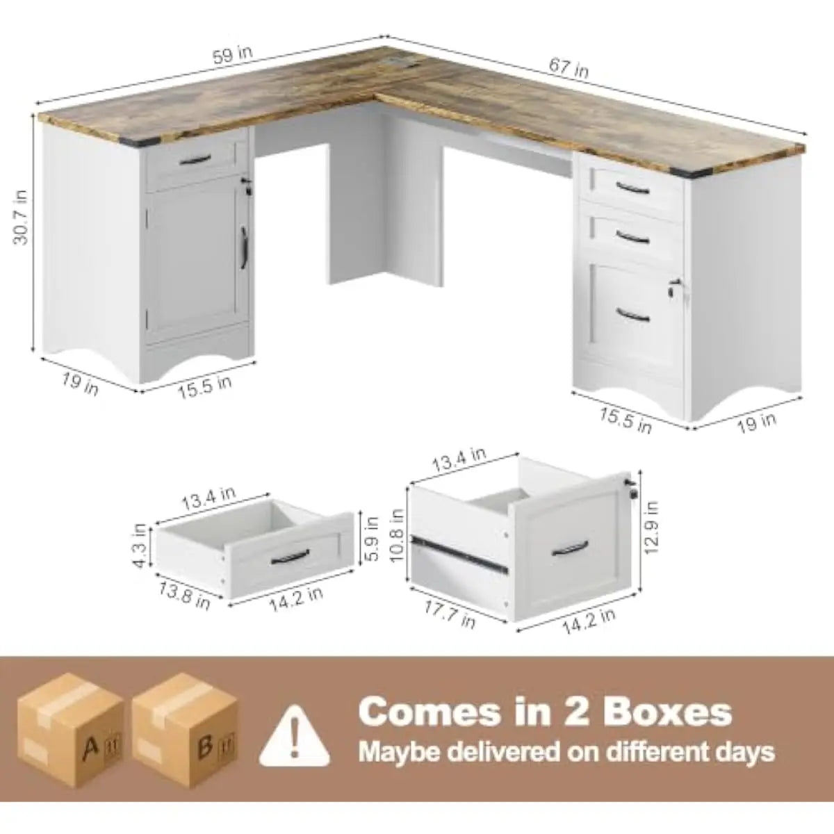 Spacious L shaped workstation designed for modern home offices