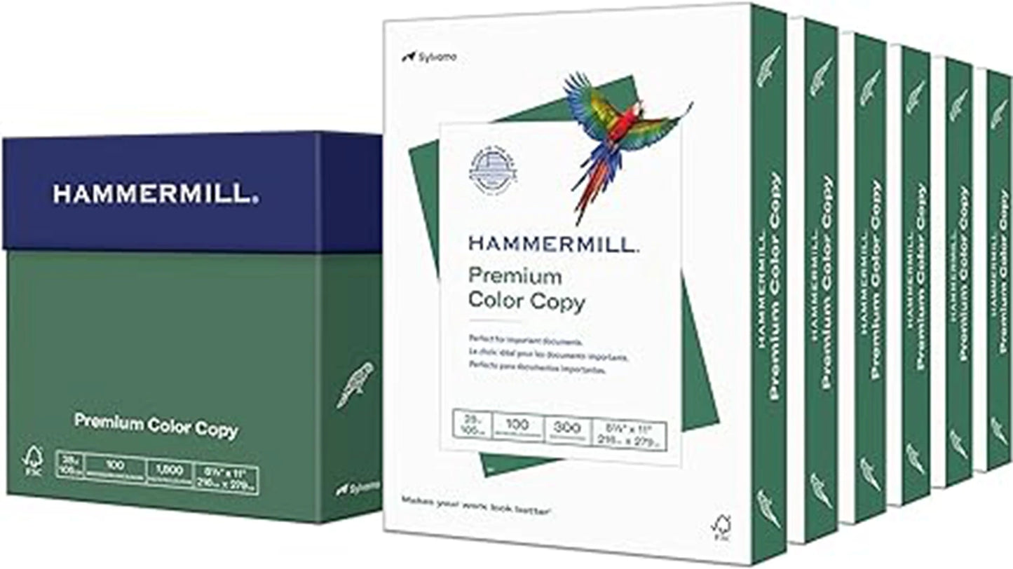 Hammermill Printer Paper, Premium Color 28 lb Copy Paper, 8.5 x 11 - 6 Pack