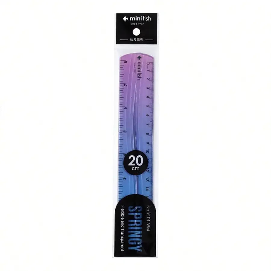 20cm/15cm Flexible Soft Ruler Gradient Rainbow Color for Office School
