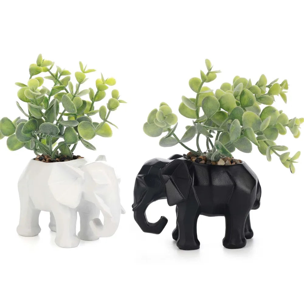 2Pack Artificial Plants with Pot for Home Decor