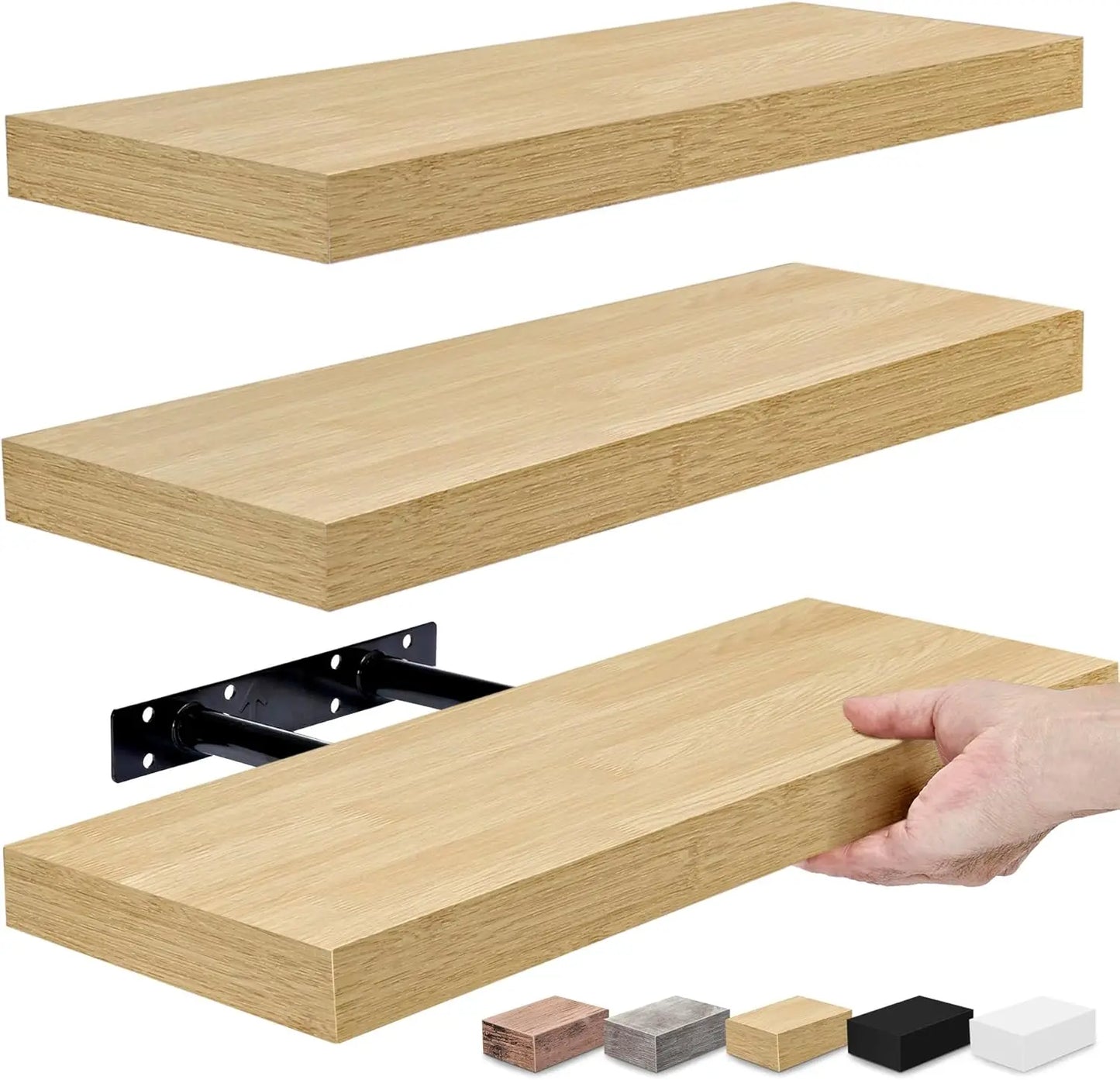 Floating Shelves Wall Mounted for Kitchen, Bedroom, Bathroom, 3 Pack