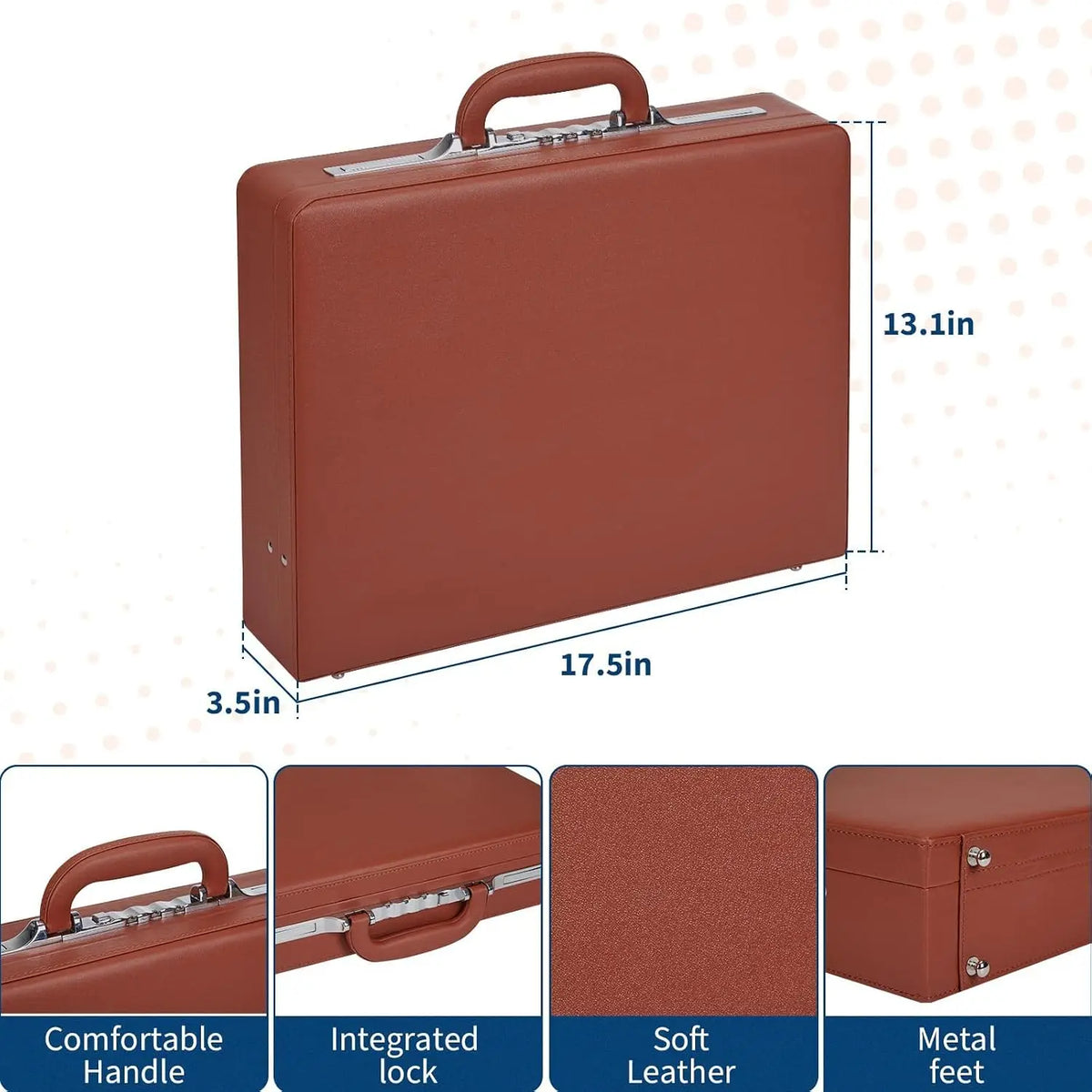 Professional Leather Men Briefcase 15.6" Laptop Work Office Travel Bag