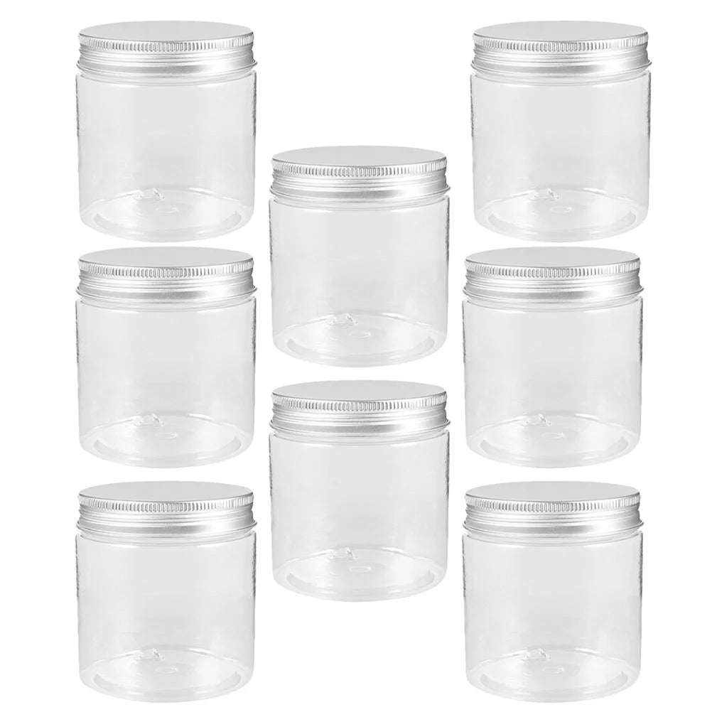 8 Pcs Mason Jar 250ml Mini Transparent Silver Aluminum Lid