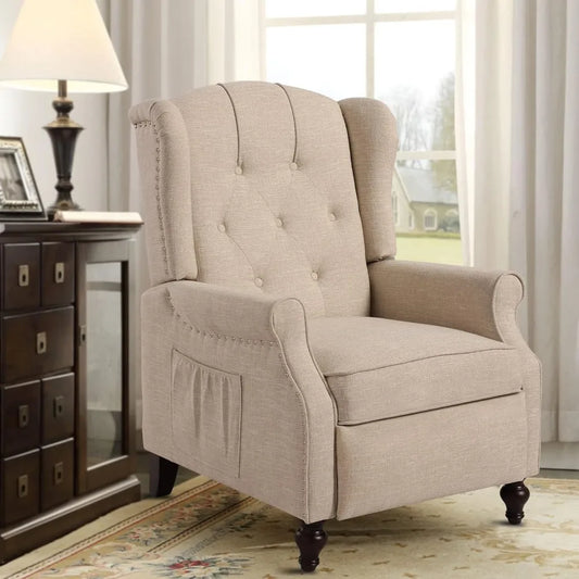 Wingback Recliner Chair, Push Back Arm Chair with Heat and Massage