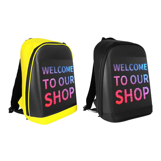 LED Screen Display Backpack Wireless Business Travel Laptop Bags