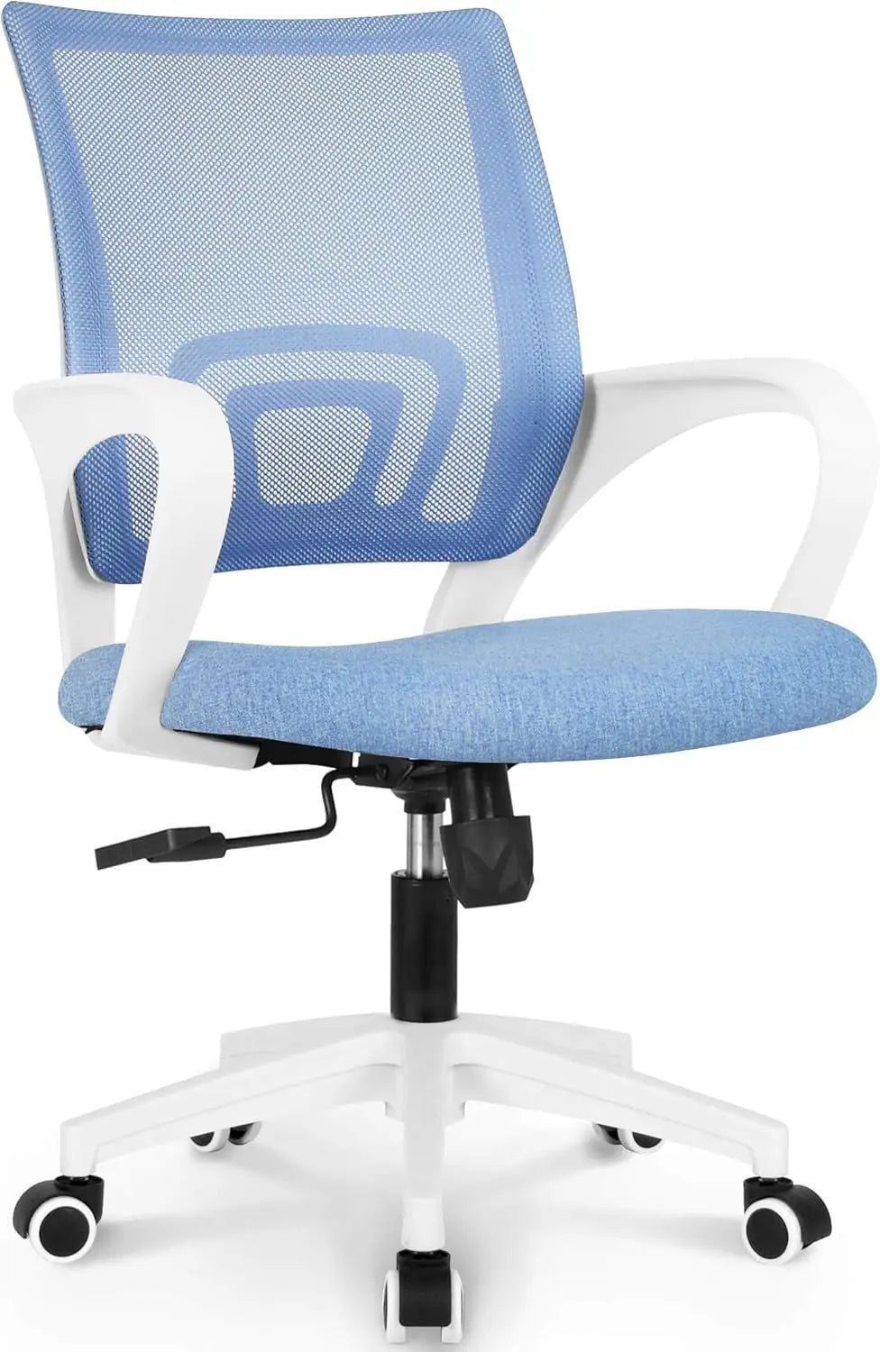 Black Mesh Gaming Office Chair Mid Back Lumbar Support Adjustable Height
