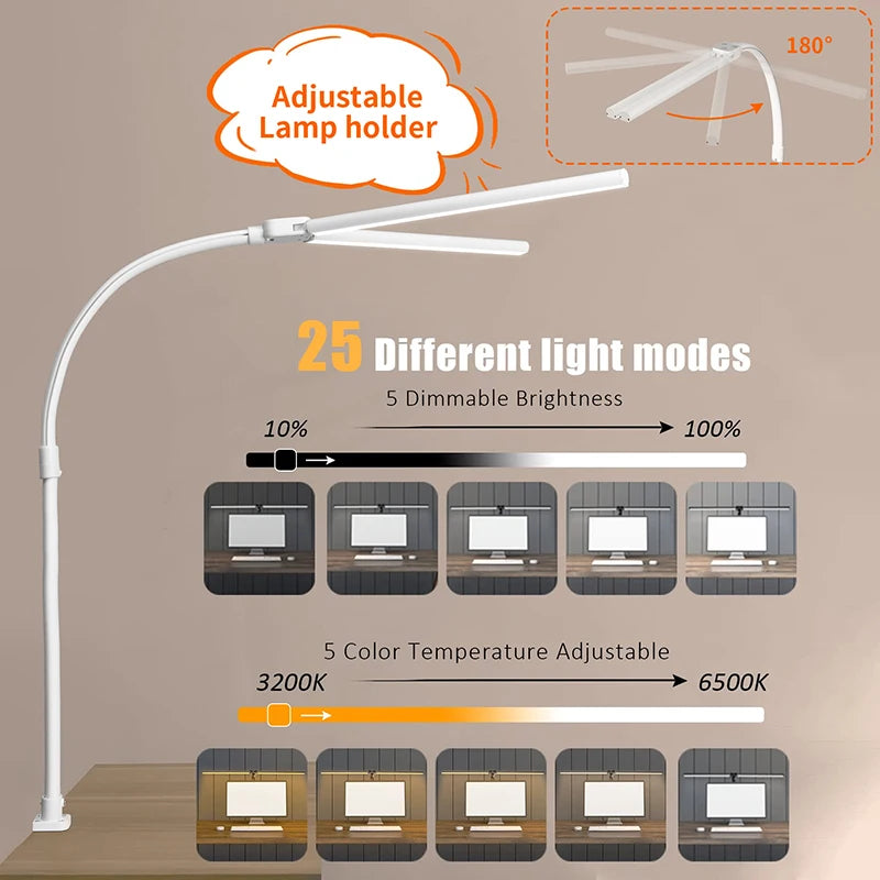 LAOPAO Double Head LED Desk Lamp EU/US Architect Desk Lamps
