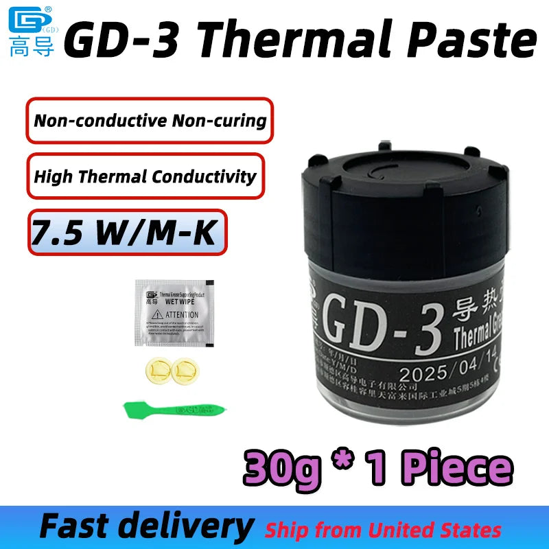 GD-3 Thermal Paste Grey Conductive Grease for CPU GPU LED Power Module