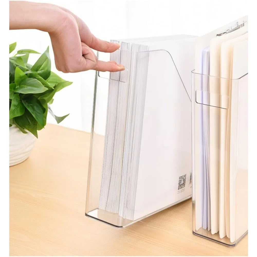 4-Piece Clear Acrylic File and Magazine Storage Rack