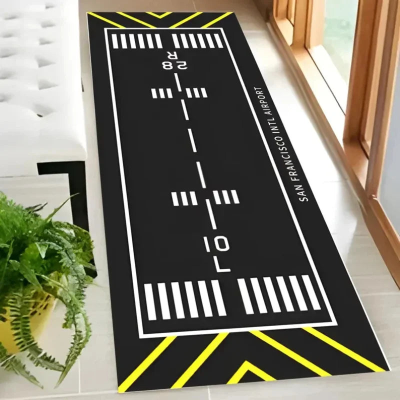 Airport Runway Pattern Rug, for Living Room Bedroom