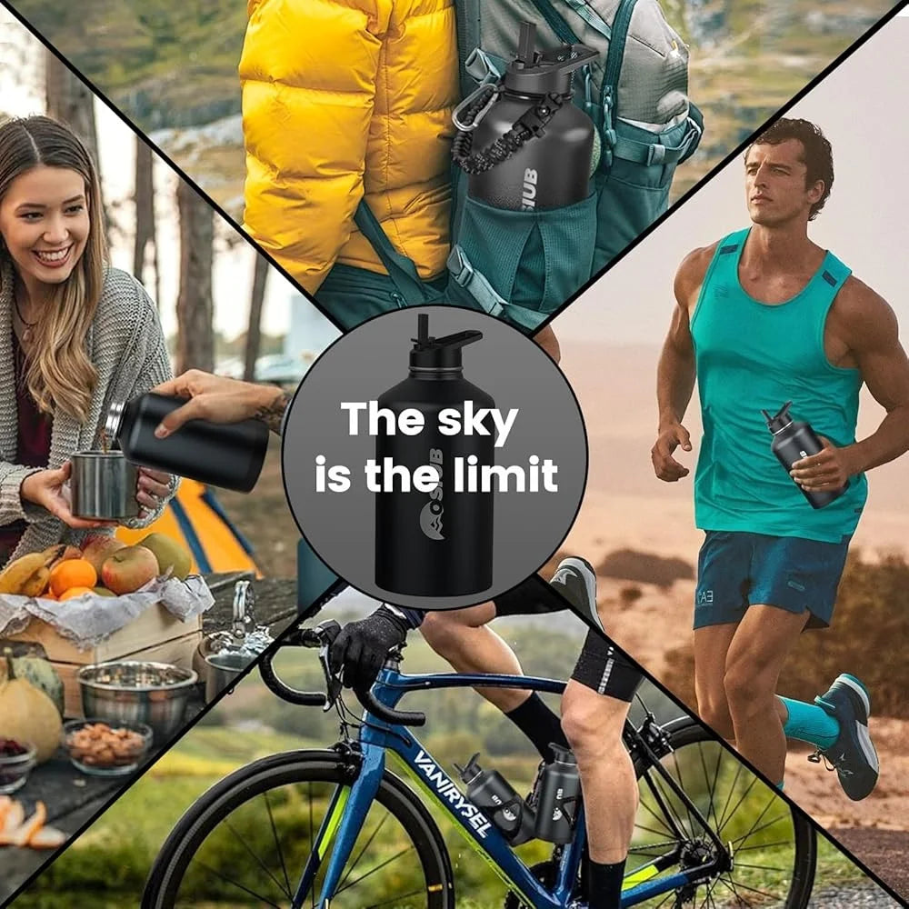 Insulated Water Bottle 64oz Stainless Steel