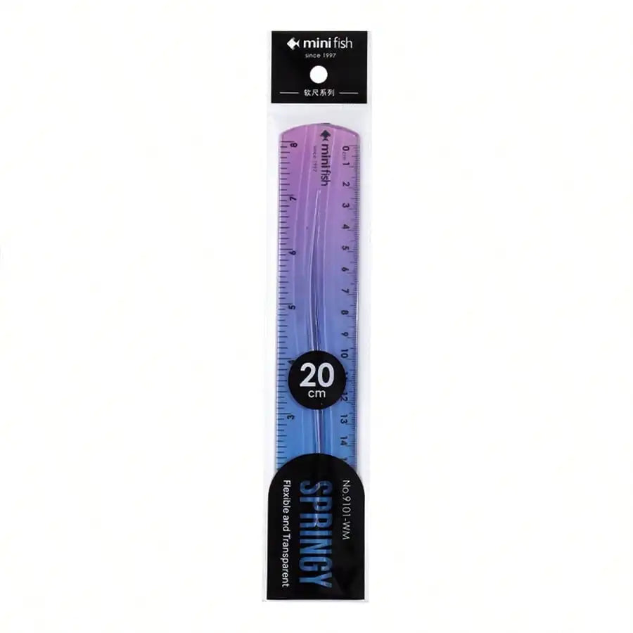 20cm/15cm Flexible Soft Ruler Gradient Rainbow Color for Office School